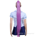 40" clip on purple straight wig extension cosplay ponytail CW223